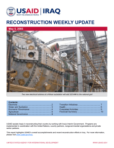 RECONSTRUCTION WEEKLY UPDATE May 5, 2005