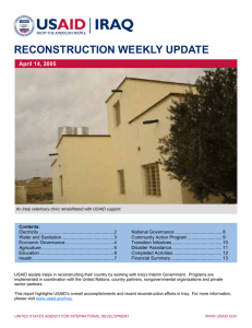 RECONSTRUCTION WEEKLY UPDATE April 14, 2005