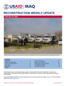 RECONSTRUCTION WEEKLY UPDATE February 24, 2005