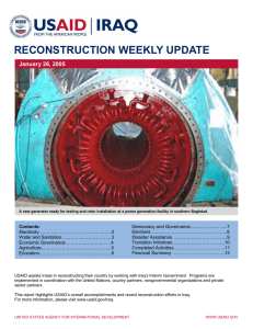 RECONSTRUCTION WEEKLY UPDATE January 26, 2005