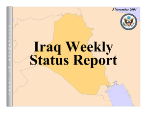 Iraq Weekly Status Report 3 November 2004 D