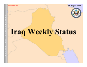 Iraq Weekly Status 18 August 2004 D E