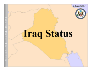 Iraq Status 4 August 2004 D E