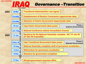 Governance –Transition 2004