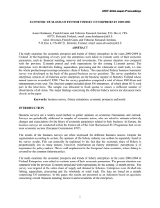 ECONOMIC OUTLOOK OF FINNISH FISHERY ENTERPRISES IN 2000-2004