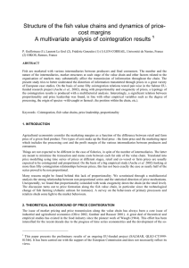 Structure of the fish value chains and dynamics of price-