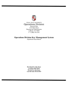 Operations Division Key Management System