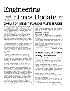 CONFLICT OF INTEREST-HAZARDOUS WASTE SERVICES Question: