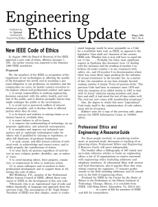 Engineering Ethics Update z’erh2 New IEEE Code of Ethics