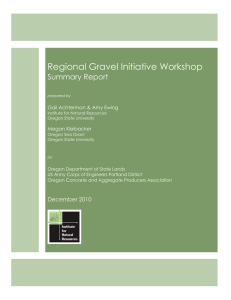 Regional Gravel Initiative Workshop Summary Report