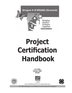 Project Certiﬁcation Handbook 4-H 3103L