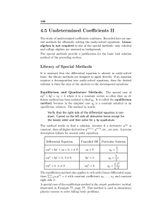 4.5 Undetermined Coefficients II