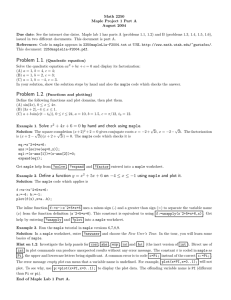 Math 2250 Maple Project 1 Part A August 2004