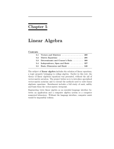 Linear Algebra Chapter 5 Contents