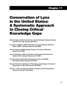 Conservation of Lynx in the United States: A Systematic Approach to Closing Critical