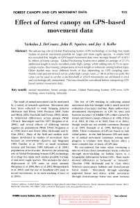 Effect of forest  canopy on CPS-based movement data