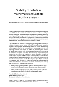 Stability of beliefs in mathematics education: a critical analysis