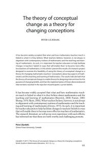 The theory of conceptual change as a theory for changing conceptions peter liljedahl