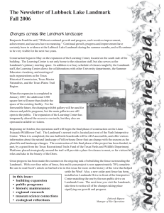 The Newsletter of Lubbock Lake Landmark Fall 2006 1 oss the Landmark landscape