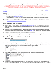 TechBuy Guidelines for Entering Requisitions for Non-Employee Travel Expenses