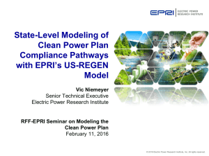 State-Level Modeling of Clean Power Plan Compliance Pathways with EPRI’s US-REGEN