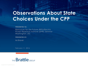 Observations About State Choices Under the CPP Resources for the Future (RFF)/Electric