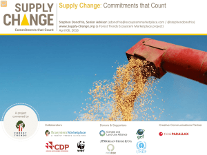 Supply Change Commitments that Count Stephen Donofrio, Senior Advisor April 06, 2016