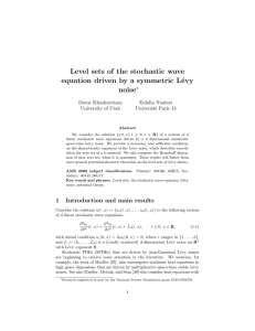 Level sets of the stochastic wave evy noise