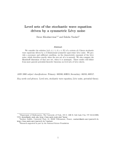 Level sets of the stochastic wave equation evy noise Davar Khoshnevisan