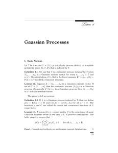 Gaussian Processes 1. Basic Notions