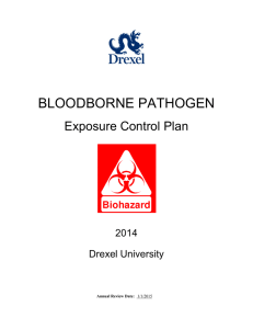 BLOODBORNE PATHOGEN Exposure Control Plan 2014