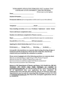 SCHOLARSHIP APPLICATION FORM CLEVELAND STATE UNIVERSITY THEATRE PROGRAM