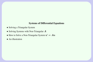 Systems of Differential Equations • A u