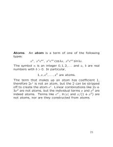 Atoms. An atom is a term of one of the following types: