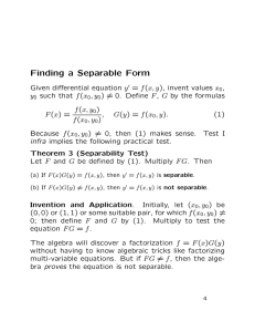 Finding a Separable Form