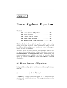 Linear Algebraic Equations Chapter 3 Contents