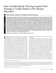Does Variable-Density Thinning Increase Wind Peninsula? Scott