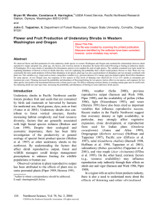 Flower and Fruit Production of Understory Shrubs in Western Abstract