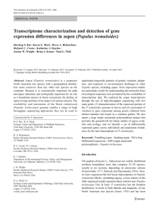 Transcriptome characterization and detection of gene Populus tremuloides)