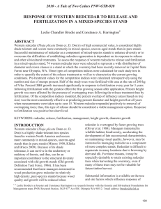 RESPONSE OF WESTERN REDCEDAR TO  RELEASE AND