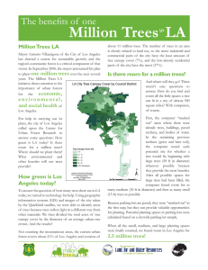 Million Trees The benefits of one  Million Trees LA