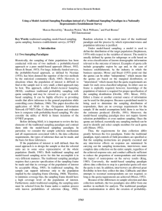 Using a Model-Assisted Sampling Paradigm instead of a Traditional Sampling... Representative Establishment Survey