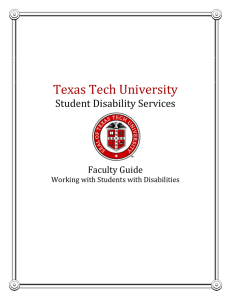 Texas Tech University Student Disability Services Faculty Guide