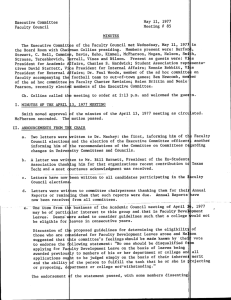 May 11, 1977 Executive Committee Meeting # 85 Faculty Council