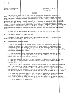 Executive Committee September 7, 1977 Faculty Council Meeting 1186