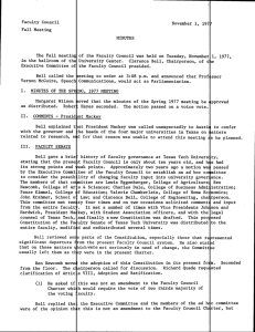 Faculty Council November 1, 197 Fall Meeting MINUTES