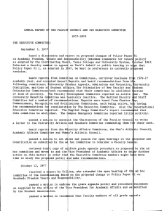 ANNUAL REPORT 07 THE FACULT COUNCIL AND ITS EXECUTIVE COMMITTEE 1977-1978