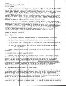 Minutes Meeting #11, January 17 1979 Faculty Senate