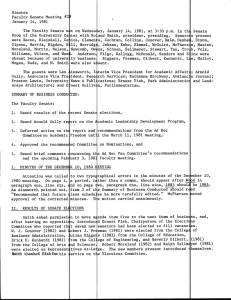 Minutes Faculty Senate Meeting f2D January 14, 1981