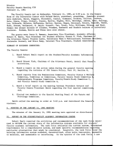 Minutes Faculty Senate Meeting #30 February 11, 1981 p.m. in